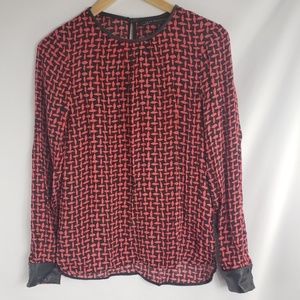 Zara Tops - Zara Woman Red Black Basket Weave Blouse Zara Tops - Zara Woman Red Black Basket Weave Blouse